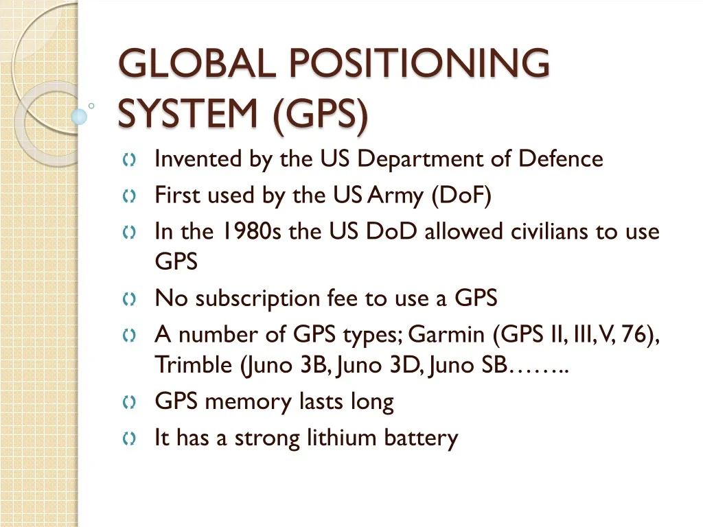 global positioning system gps