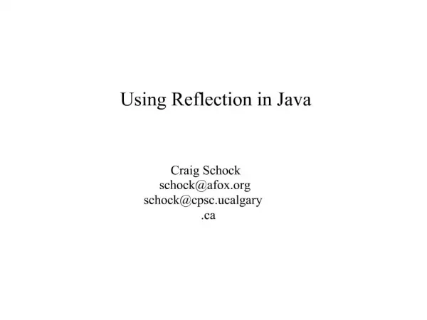 Using Reflection in Java