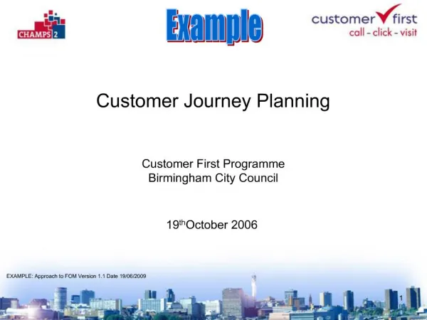 Customer Journey Planning Customer First Programme Birmingham City Council