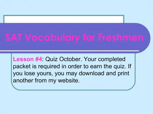 SAT Vocabulary for Freshmen