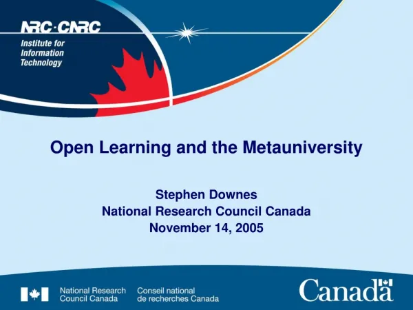 Open Learning and the Metauniversity
