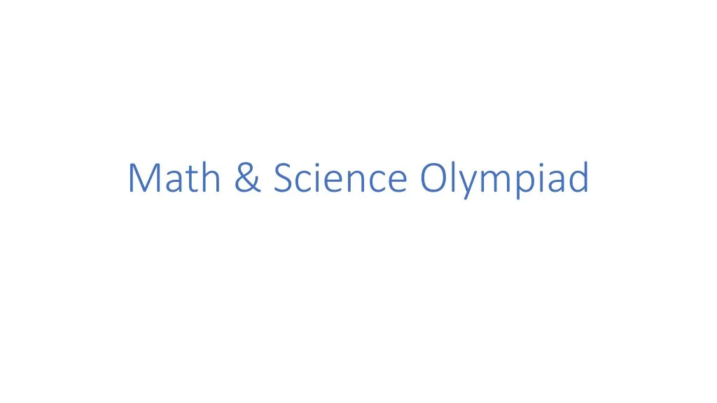 math science olympiad
