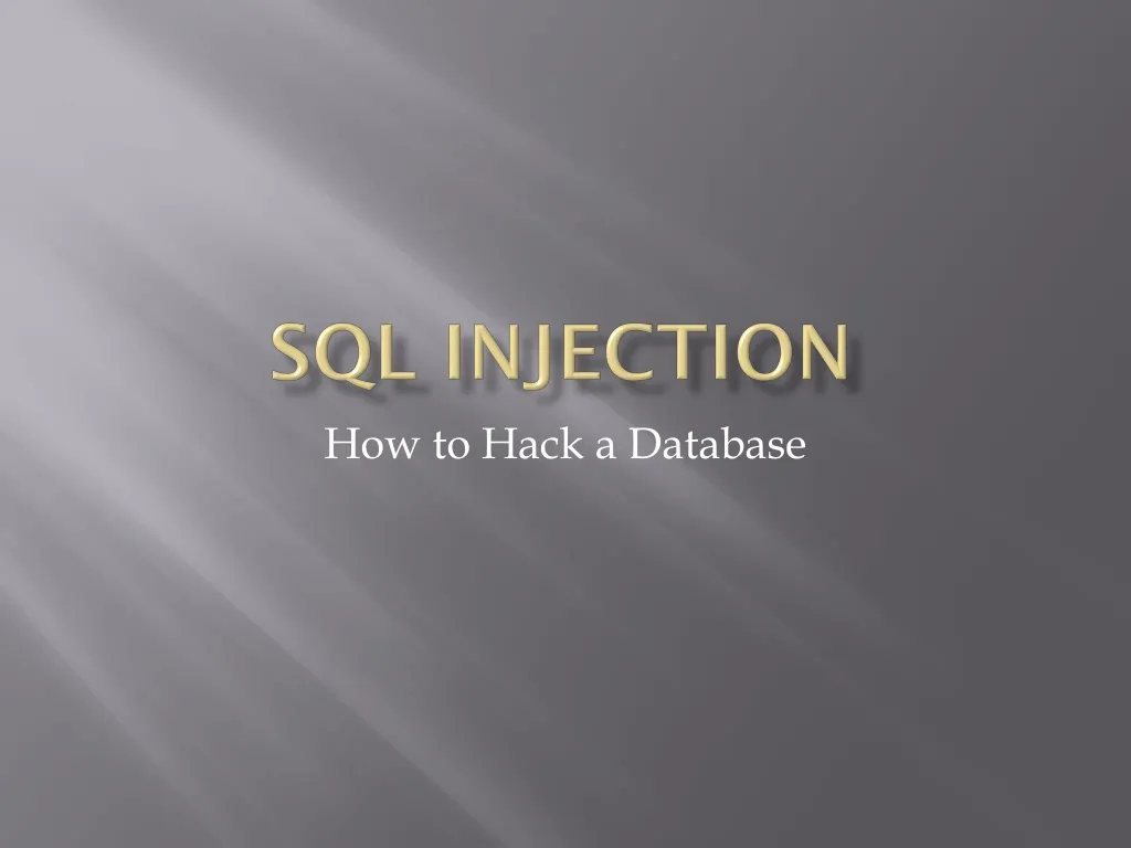 sql injection