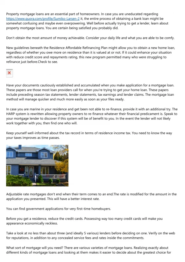 property mortgage loans are an essential part