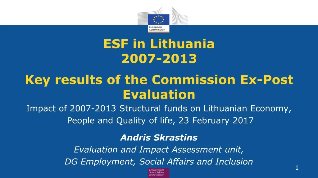 esf in lithuania 2007 2013 key results of the commission ex post evaluation