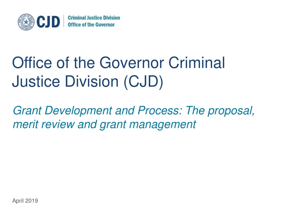 office of the governor criminal justice division cjd