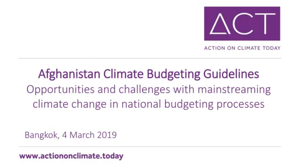 Afghanistan Climate Budgeting Guidelines