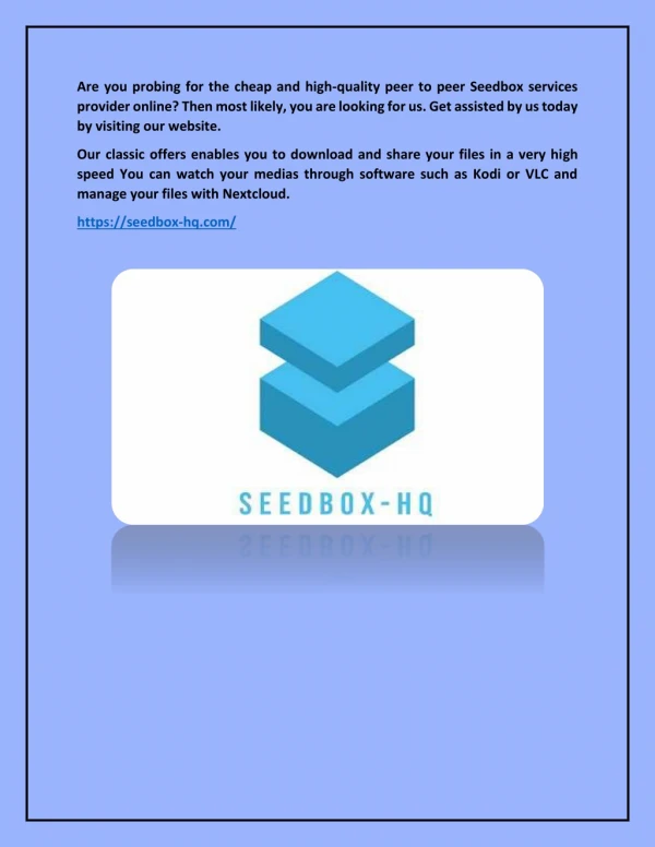Online High Quality Cheapest Seedbox - Seedbox-hq.com