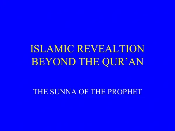 ISLAMIC REVEALTION BEYOND THE QUR AN