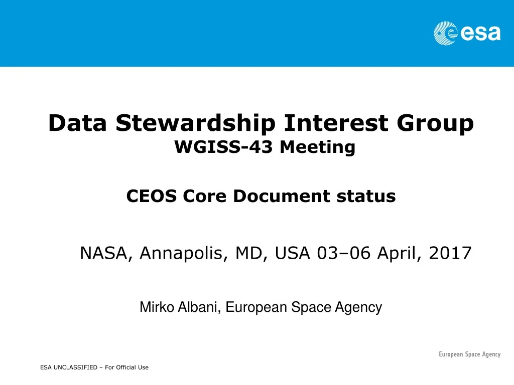 data stewardship interest group wgiss 43 meeting