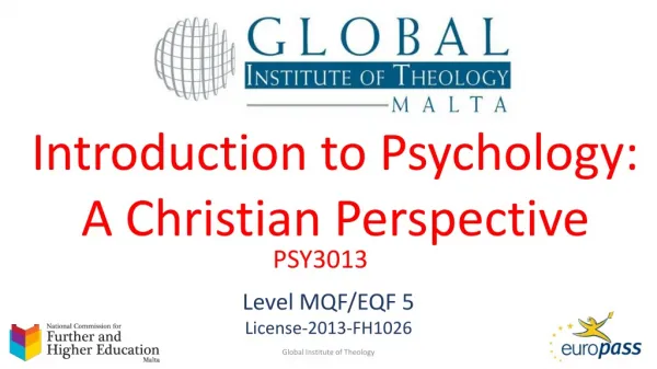 Introduction to Psychology: A Christian Perspective