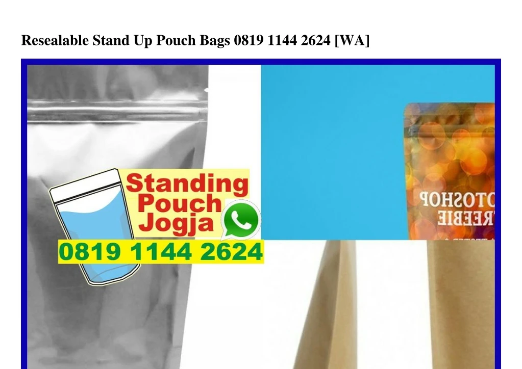 resealable stand up pouch bags 0819 1144 2624 wa