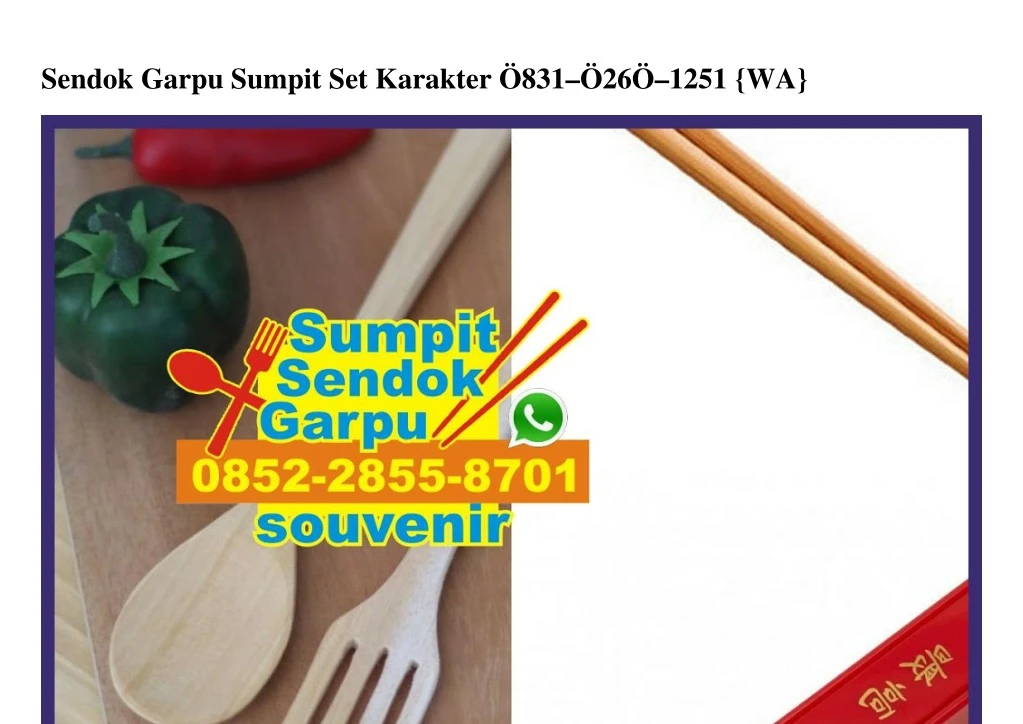 sendok garpu sumpit set karakter 831 26 1251 wa