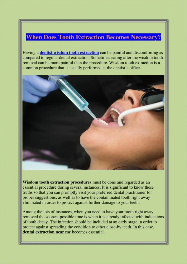 when does tooth extraction becomes necessary