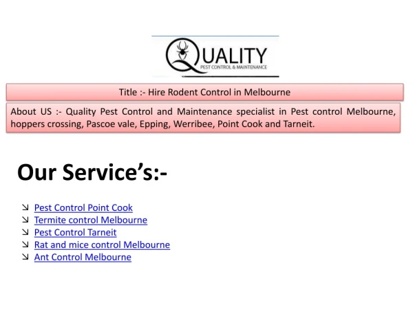 title hire rodent control in melbourne