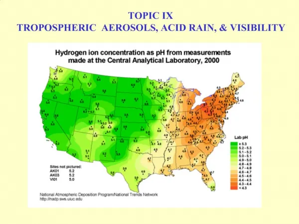 TOPIC IX TROPOSPHERIC AEROSOLS, ACID RAIN, VISIBILITY