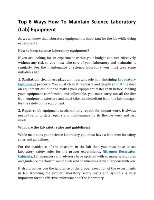 top 6 ways how to maintain science laboratory