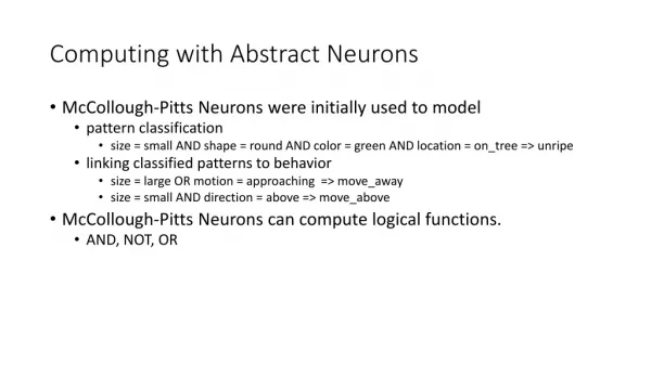 Computing with Abstract Neurons