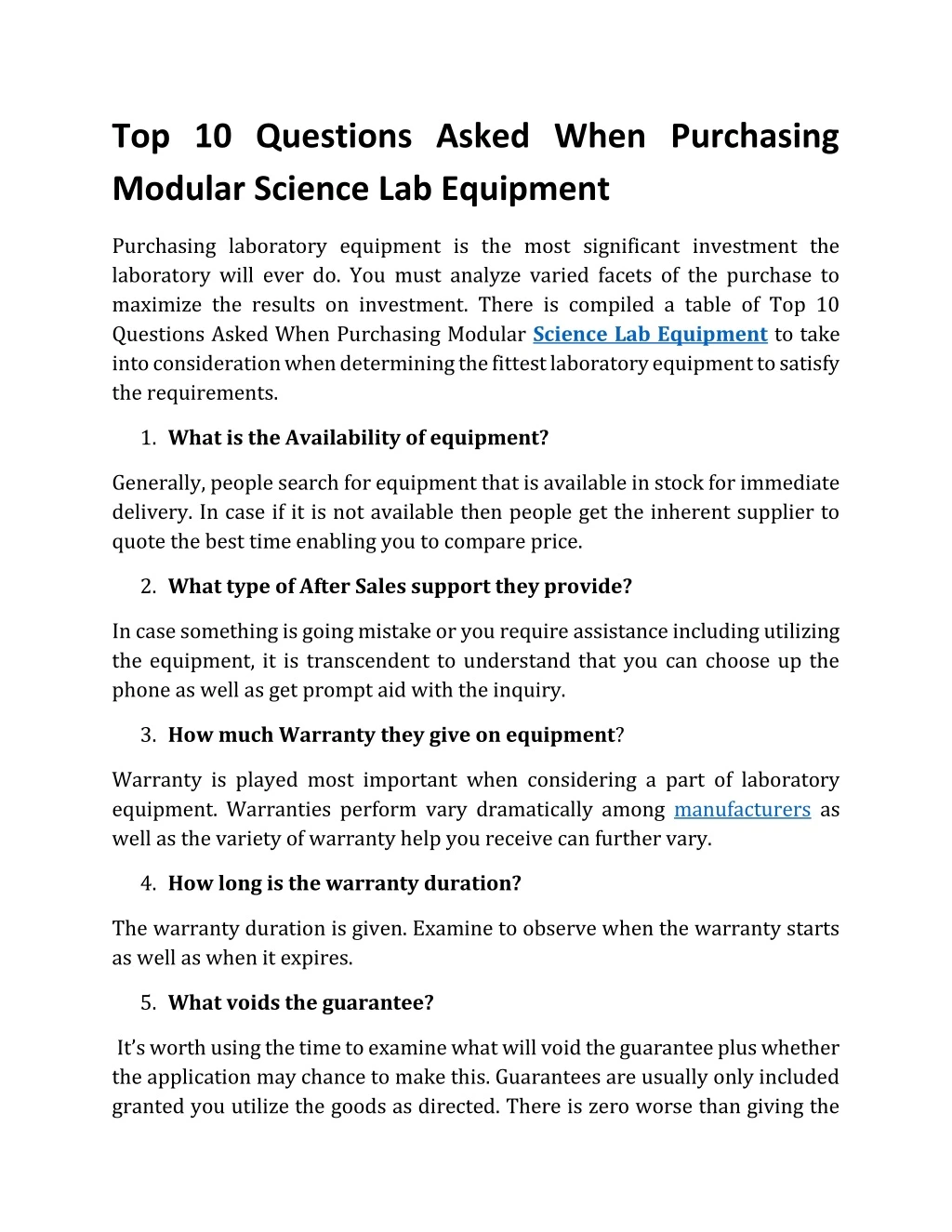 top 10 questions asked when purchasing modular