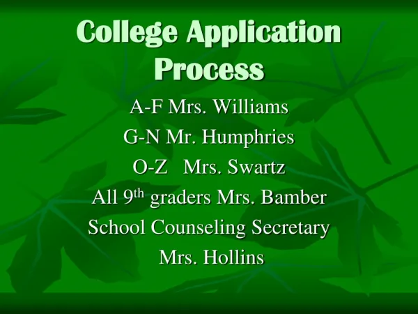 College Application Process