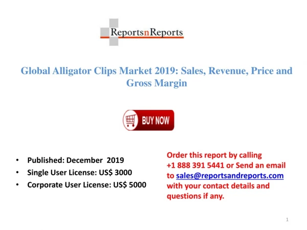 Alligator Clips Market Report-2019 Trend, Share and Research