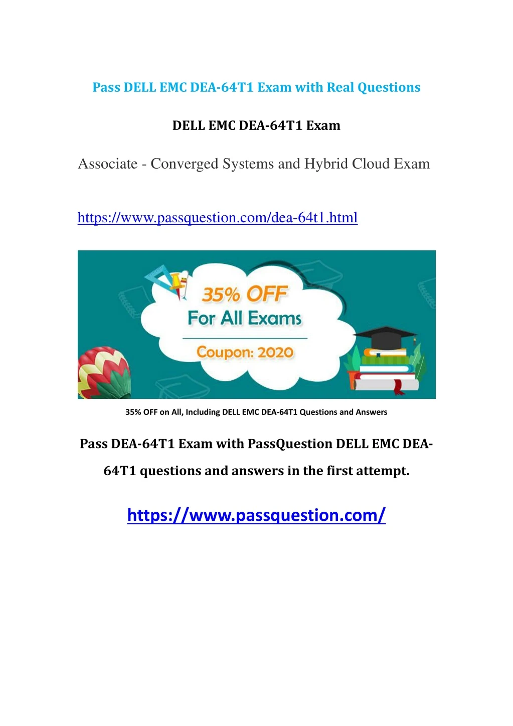 pass dell emc dea 64t1 exam with real questions