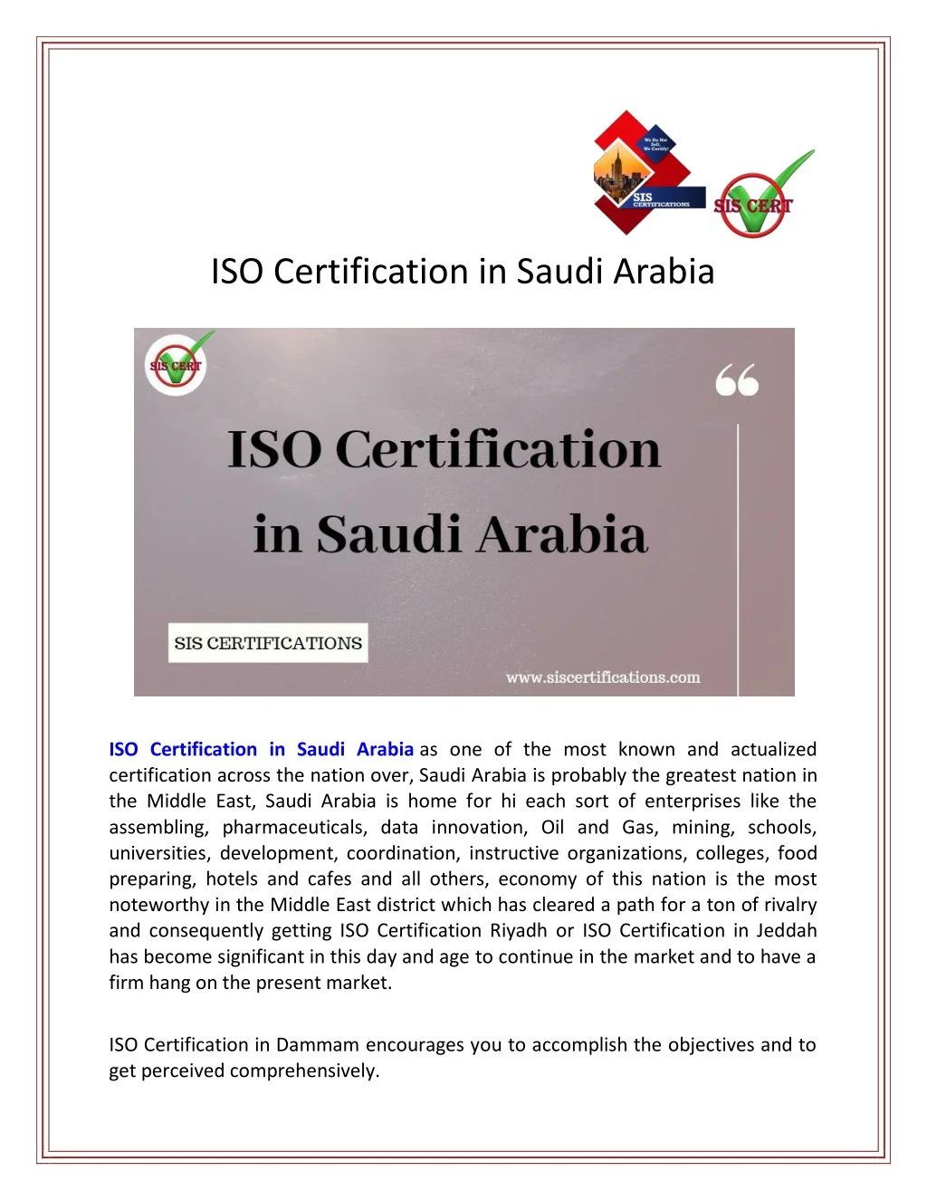 iso certification in saudi arabia
