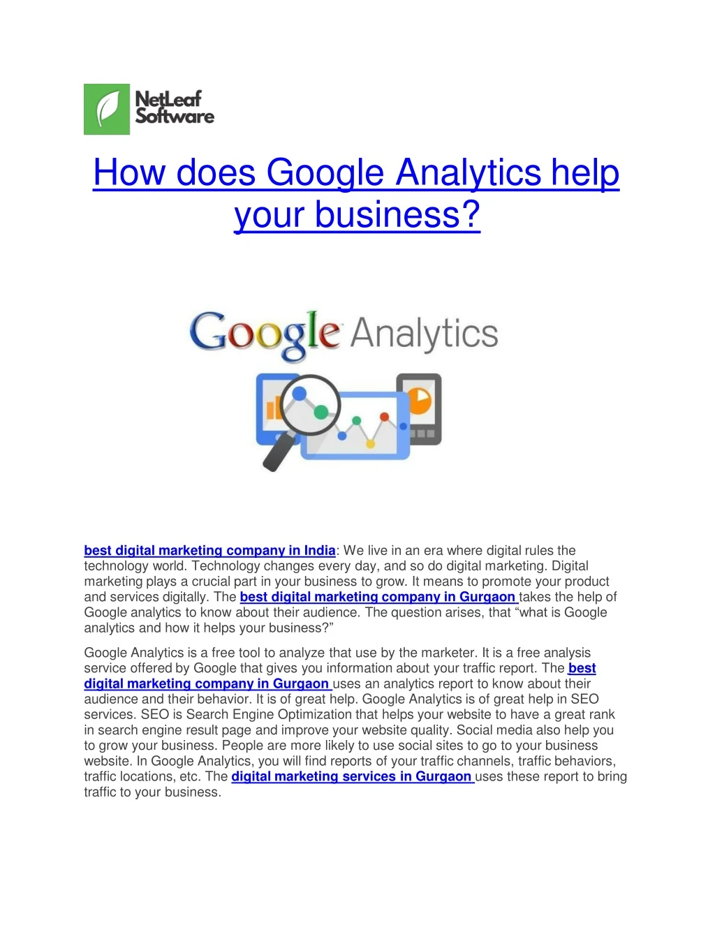 how does google analytics help your business