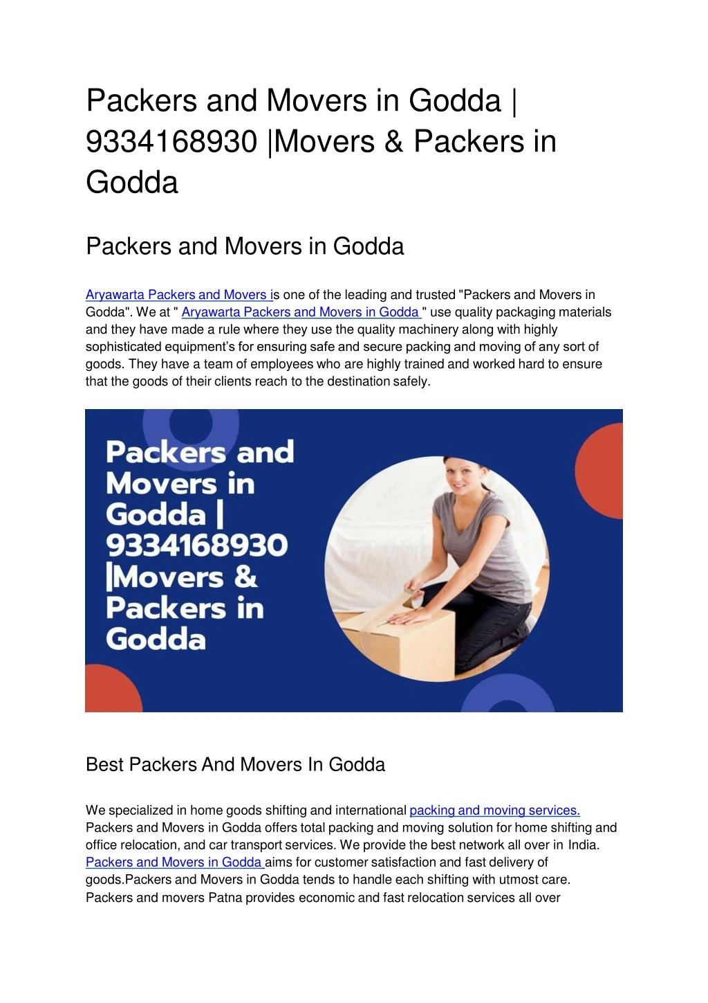 packers and movers in godda 9334168930 movers packers in godda