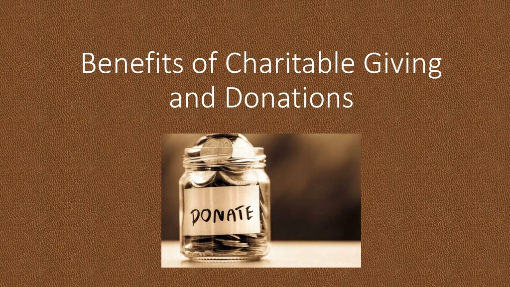 benefits of charitable giving and donations