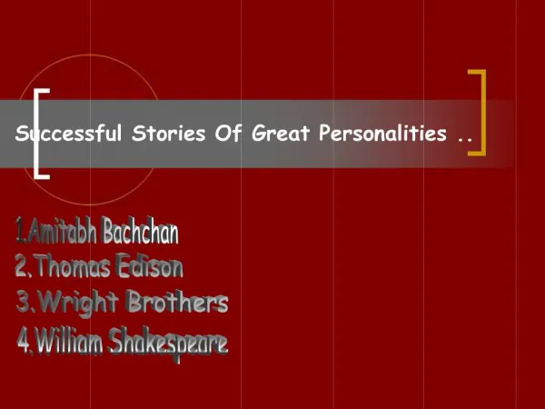 Successful Stories Of Great Personalities ..