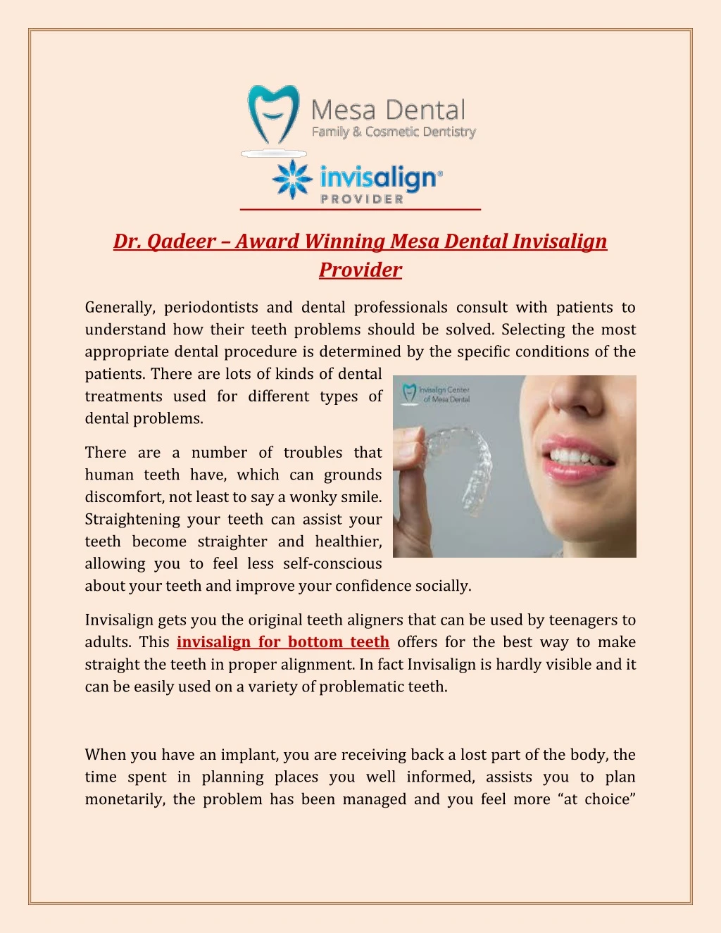 dr qadeer award winning mesa dental invisalign
