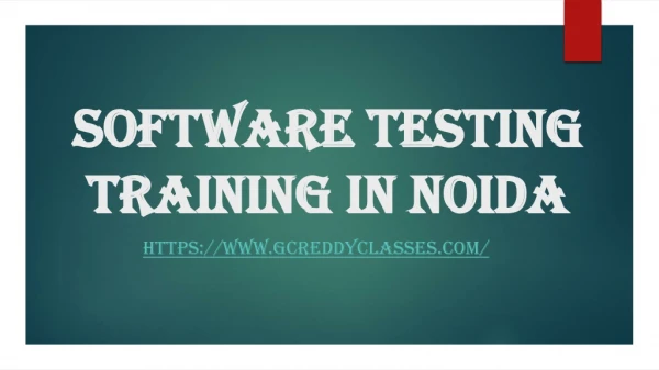 software testing training in noida