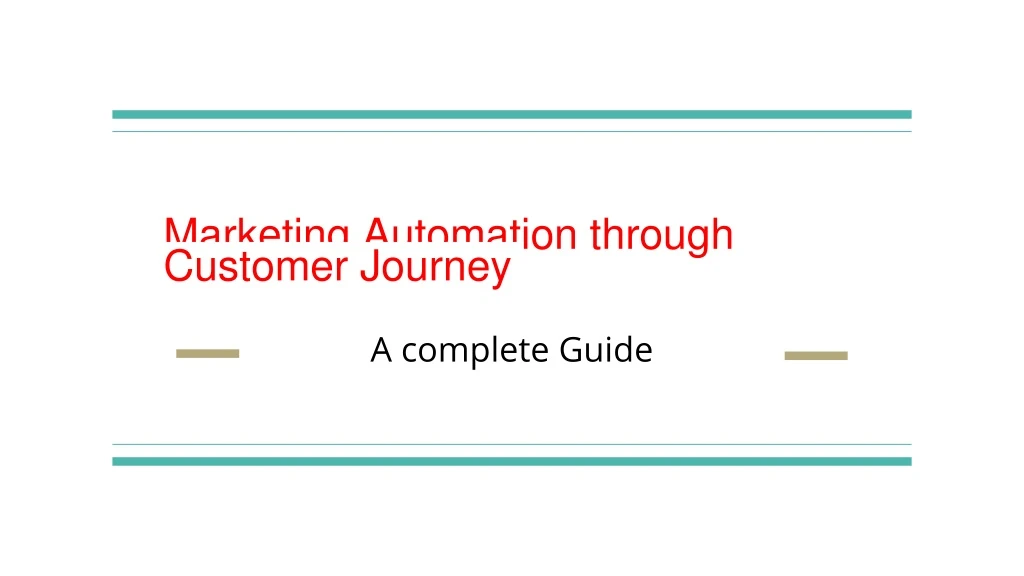 marketing automation through customer journey