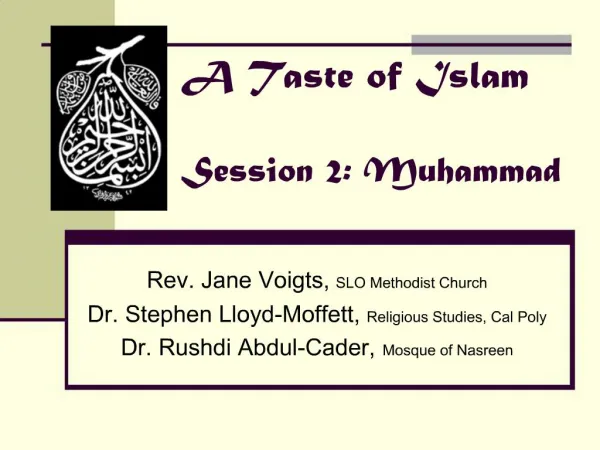 A Taste of Islam Session 2: Muhammad