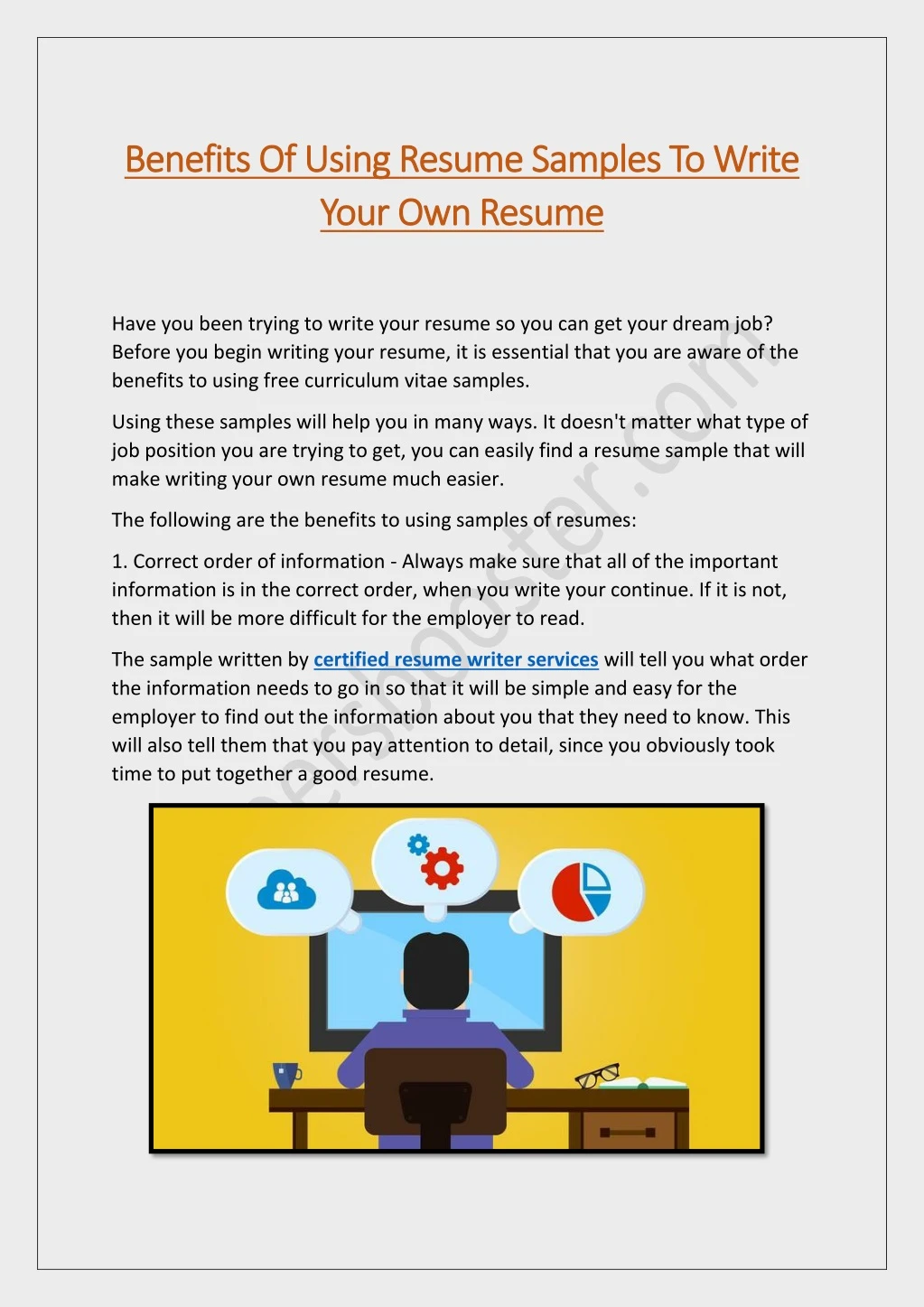 benefits of using resume samples to write