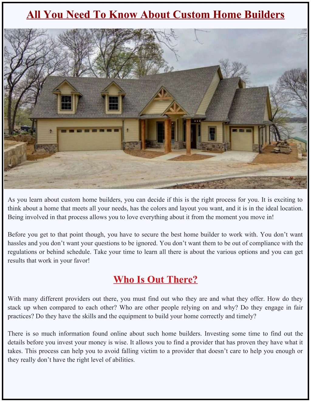 all you need to know about custom home builders