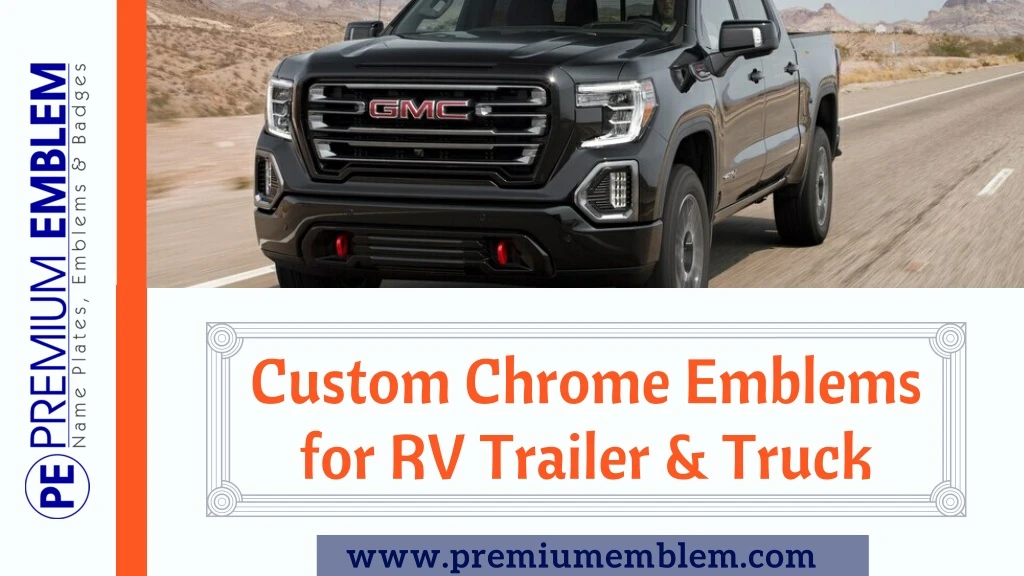 custom chrome emblems for rv trailer truck