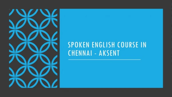 Spoken English Course in Chennai