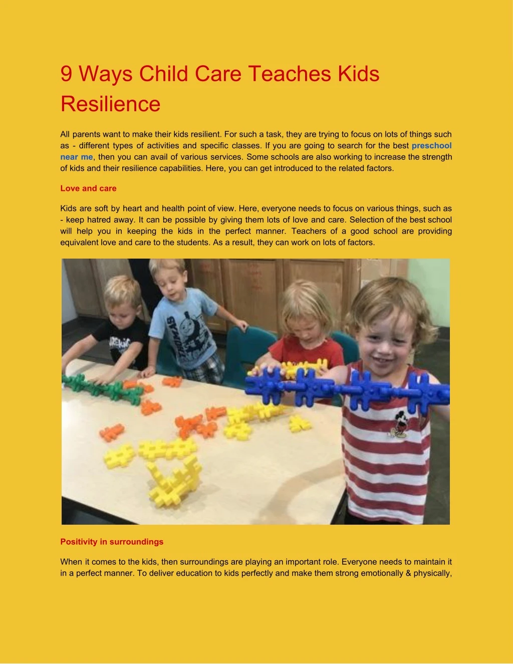 9 ways child care teaches kids resilience