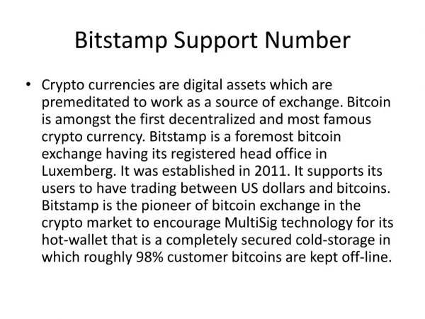 bitstamp support number