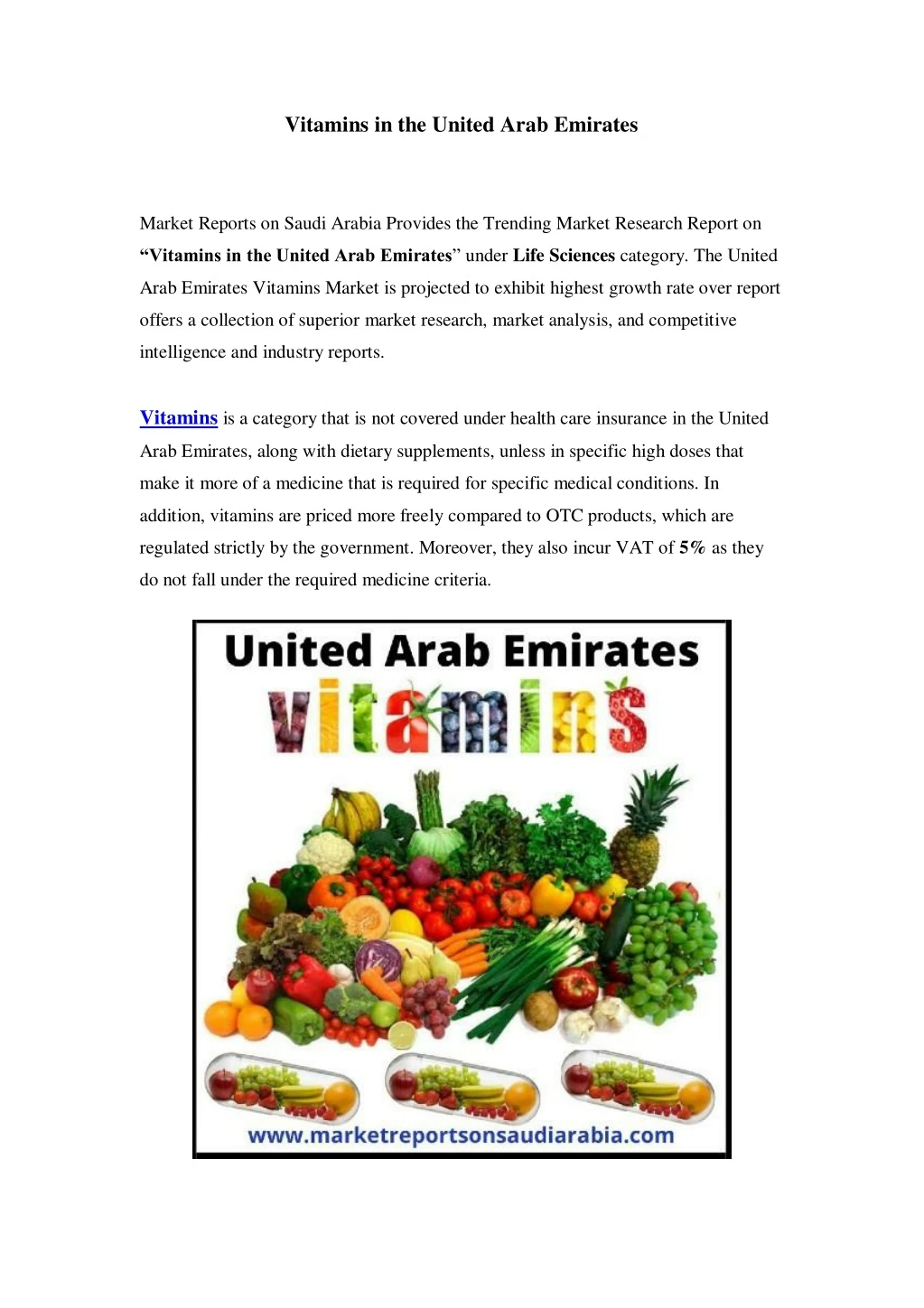 vitamins in the united arab emirates
