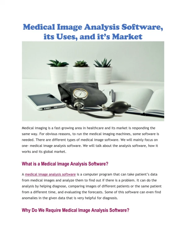 medical image analysis software its uses