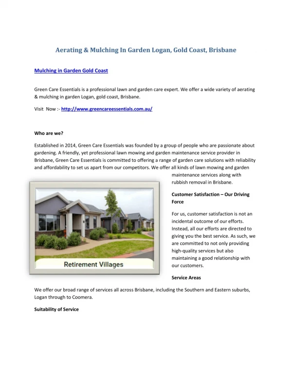 aerating mulching in garden logan gold coast