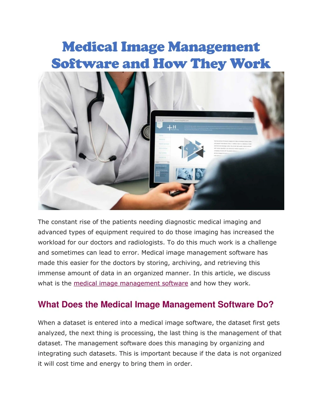 medical image management software and how they