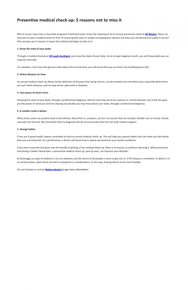 preventive medical check up 5 reasons not to miss