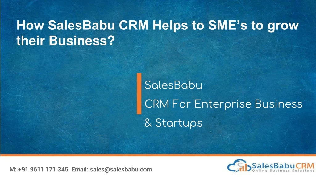 how salesbabu crm helps to sme s to grow their