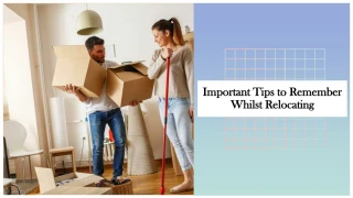Things to Remember When Moving