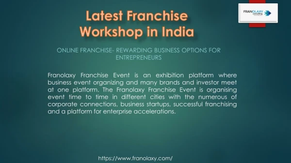 Latest Franchise Workshop in India