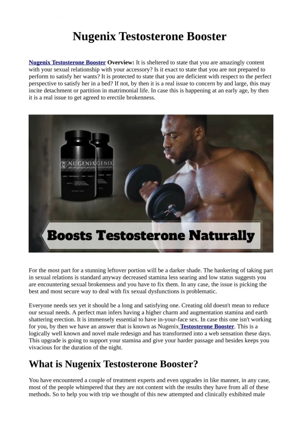 Nugenix Testosterone Booster Reviews, Benefits,Price and Where to Buy ...